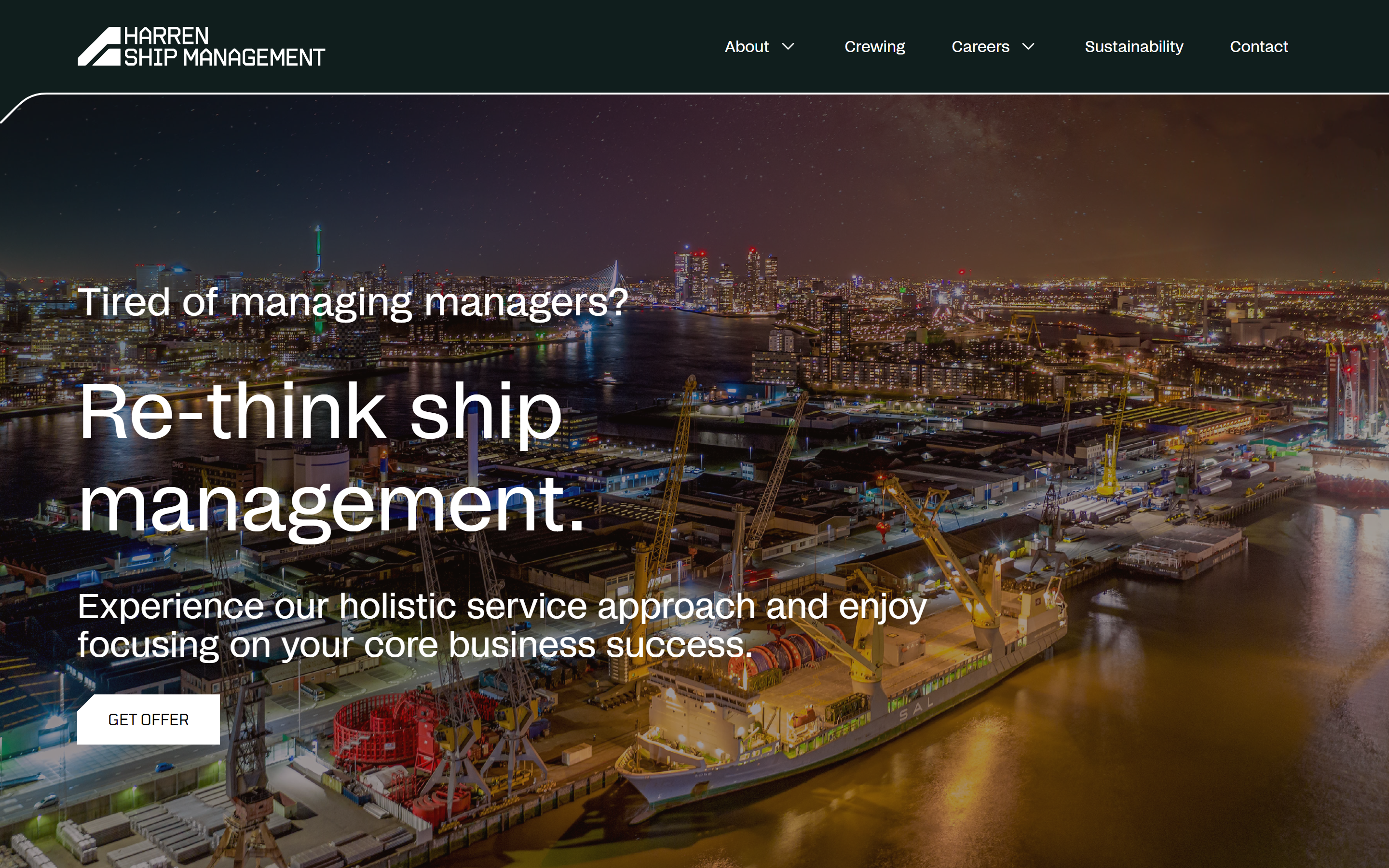 Screenshot Homepage harren-shipmanagement.com